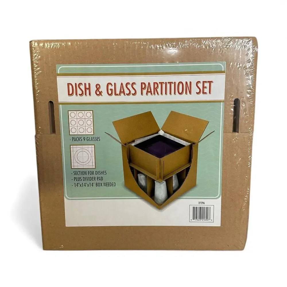 Dish and Glass Partition Set for Shipping Lot of 4 Cardboard Dividers And Pads